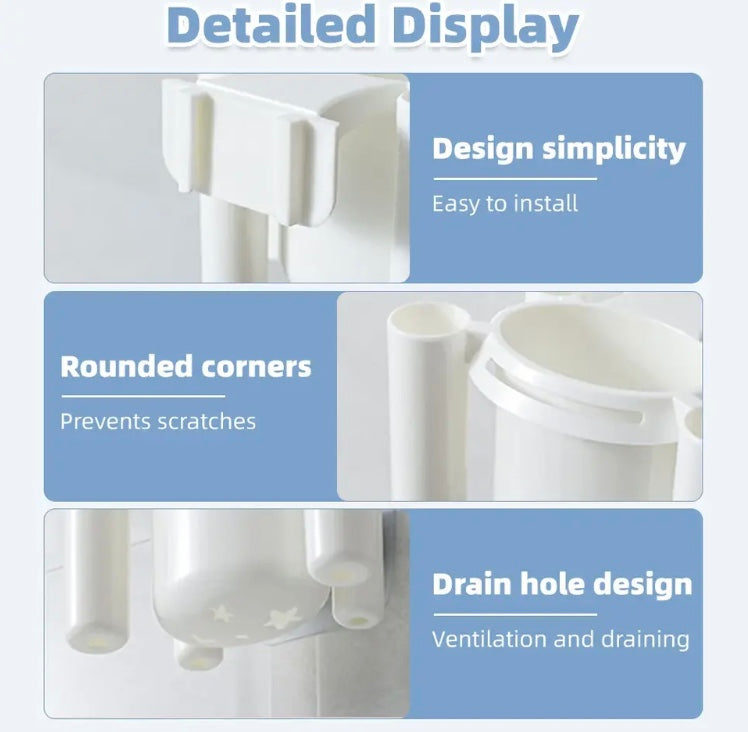 Drill-Free Toothbrush Organizer, Toothbrush Storage Shelf Bathroom, Plastic Durable Material Toothbrush Holder Drill-Free Toothbrush Organizer, Toothbrush Storage Shelf Bathroom, Plastic Durable Material Toothbrush Holder